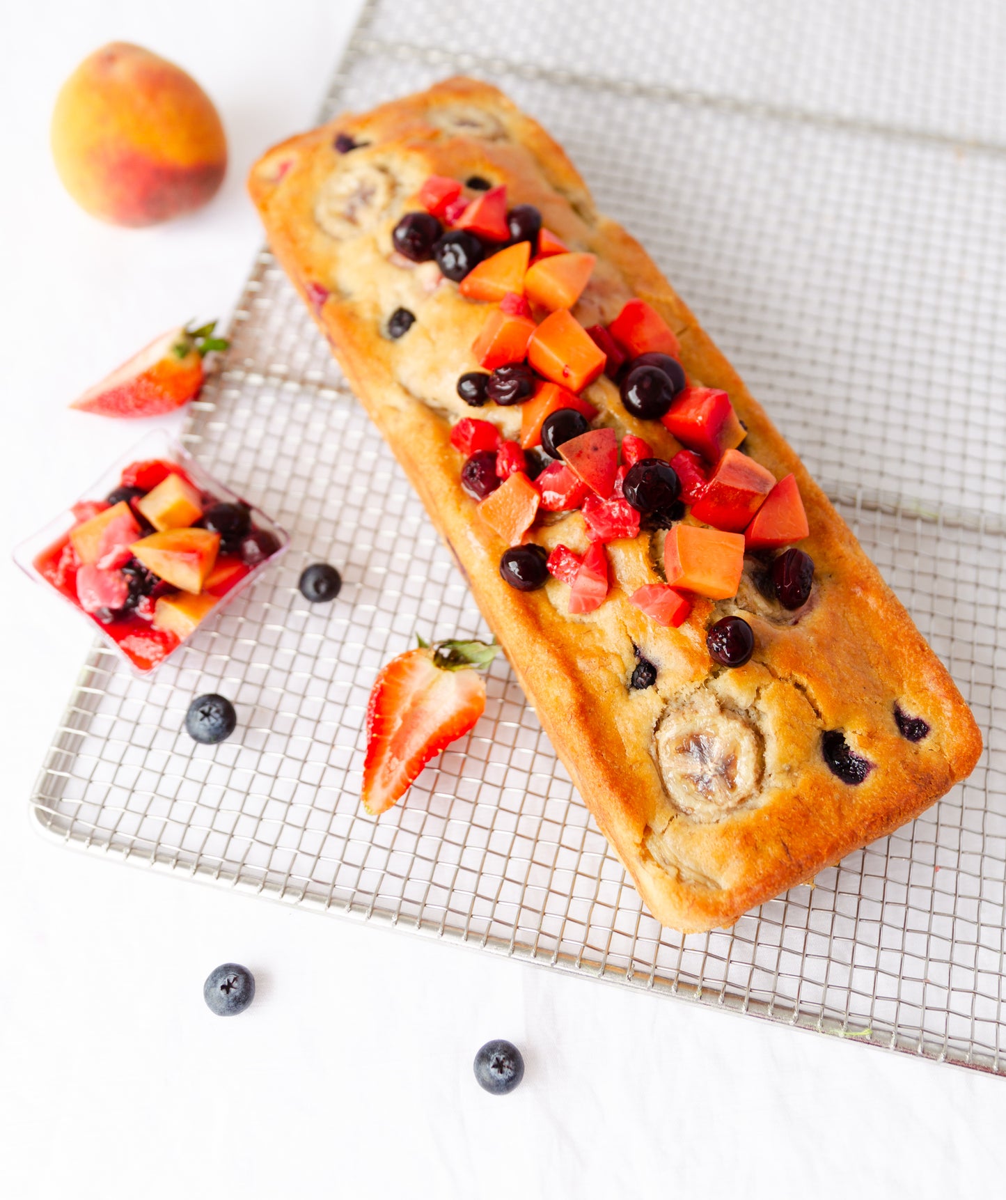 Torta de Banano y arandanos