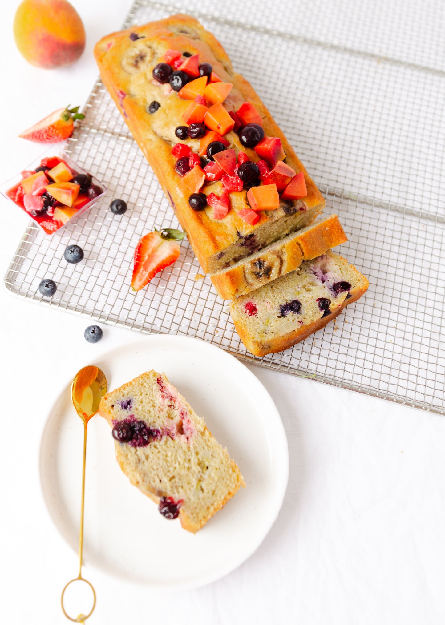 Torta de Banano y arandanos