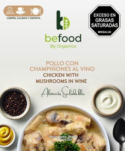 Pollo con champiñones al vino